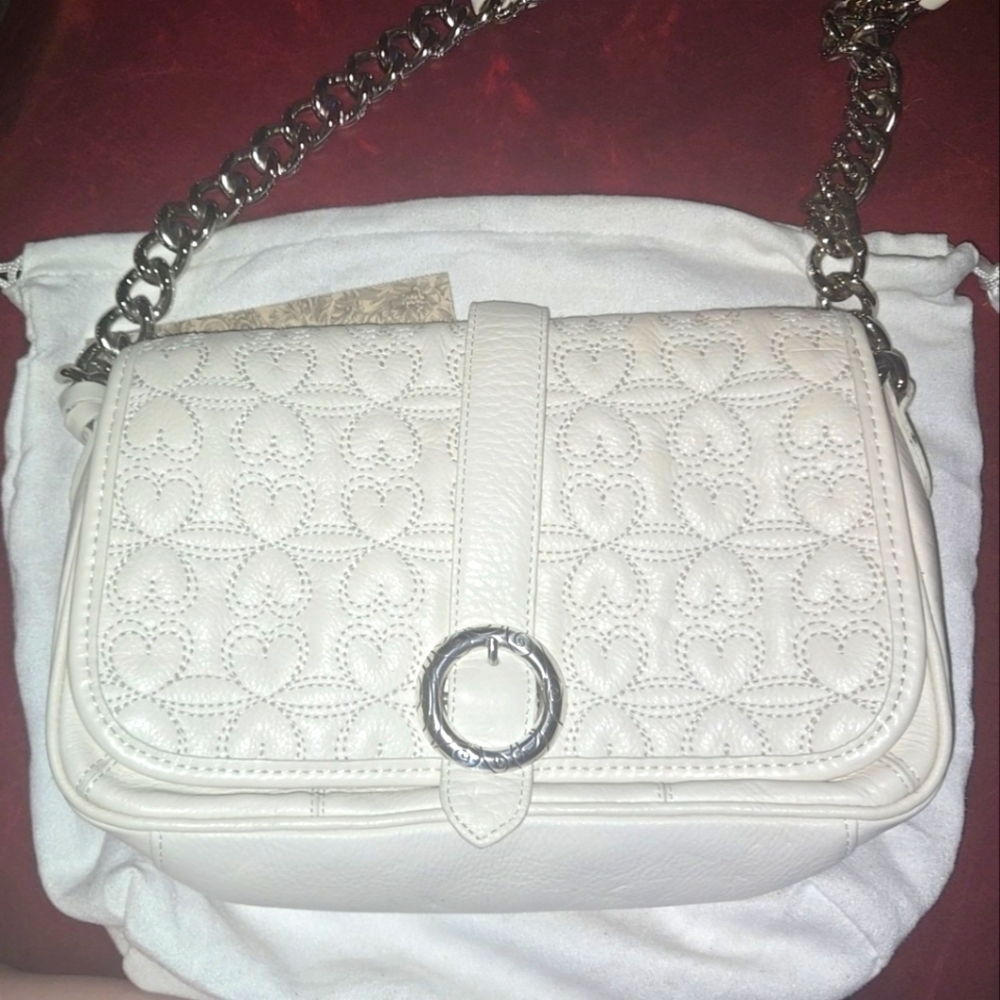 Brighton white leather hand bag